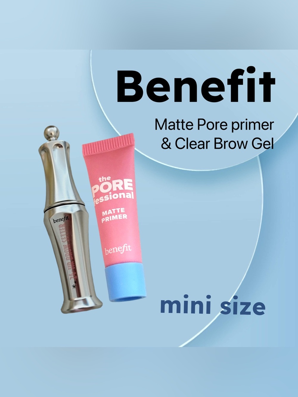 🇺🇸🆕📦NIB BENEFIT |Mini| Clear Brow Gel Setter & POREfessional Matte Primer set